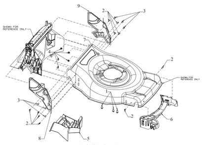Deck Hardware Diagram and Parts List for SC900 (12ABR2MM710)(2021) Cub Cadet Lawn Mower